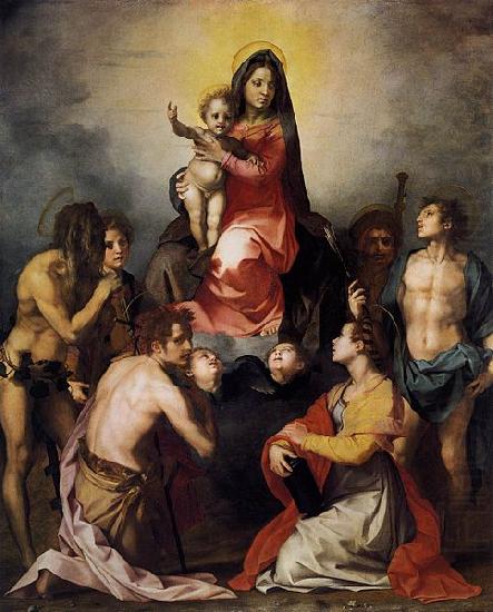 Virgin and Child in Glory with Six Saints, Andrea del Sarto